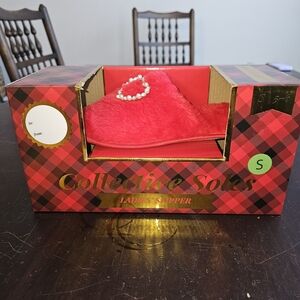 Collective Soles Ladies Slipper Ready To Gift! Heart Detail Indoor/Outdoor Sole